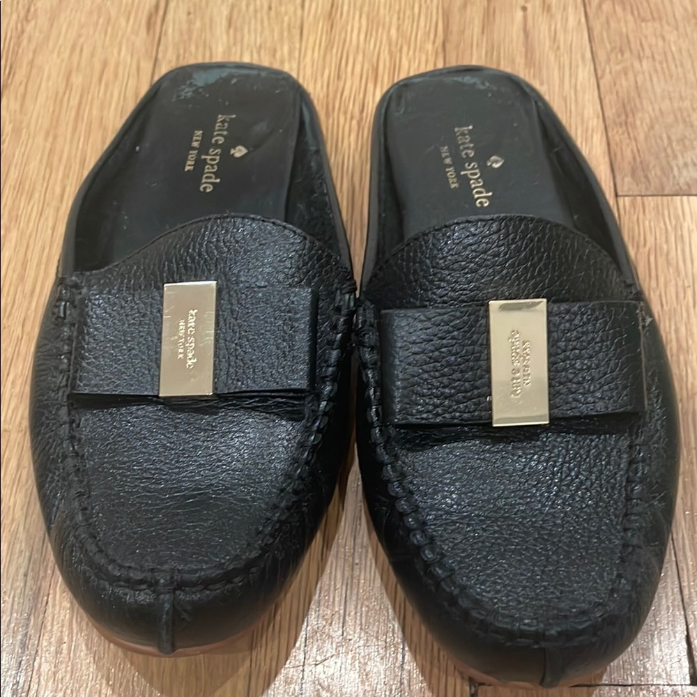 Kate Spade Black Leather Mules